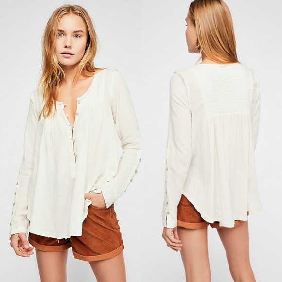 Free People Tops - FREE PEOPLE We The Free Sand Dune Henley Top M.